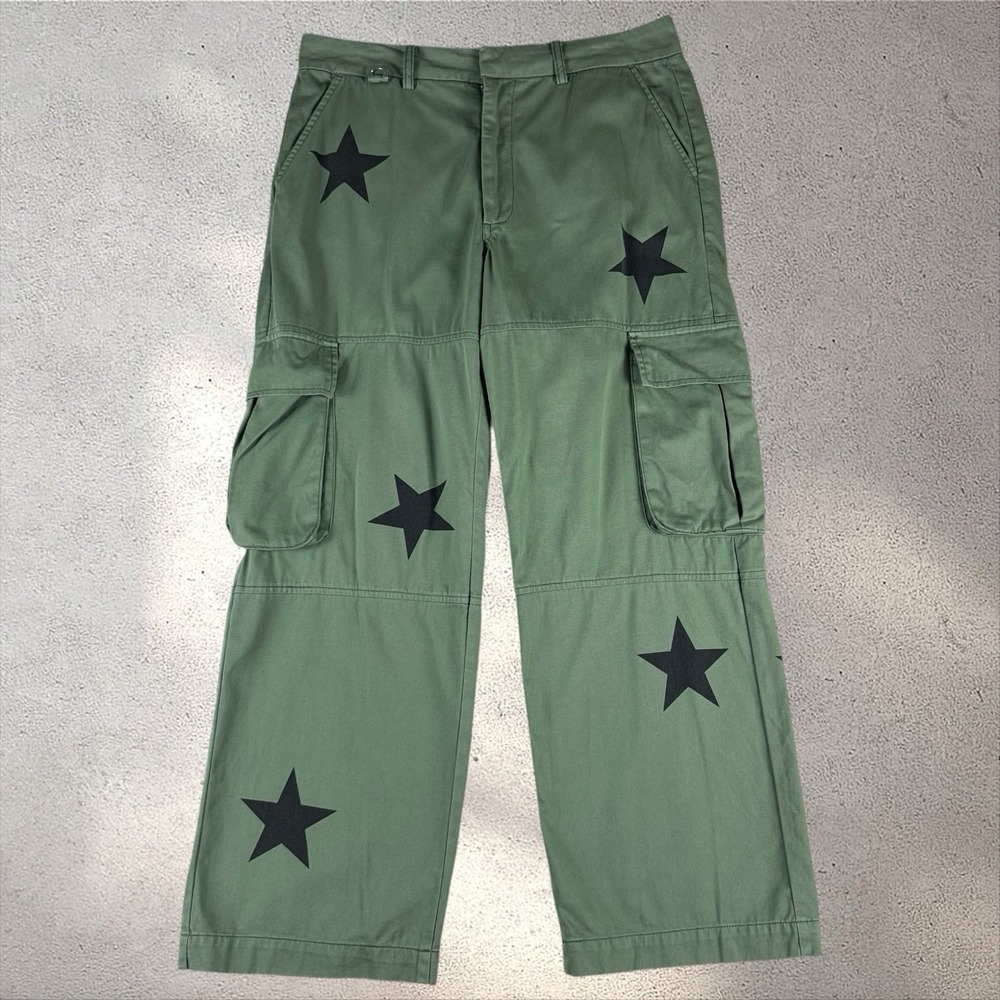 Pistola Womens Green Addie High Rise Cargo Trousers Royal Honor Stars Sz 30 - Picture 4 of 9
